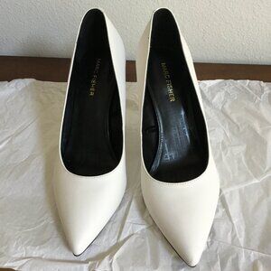 MARC FISHER Women's Wide Pumps Pointed Toe Stilettos High Heels Classic Wht 8.5